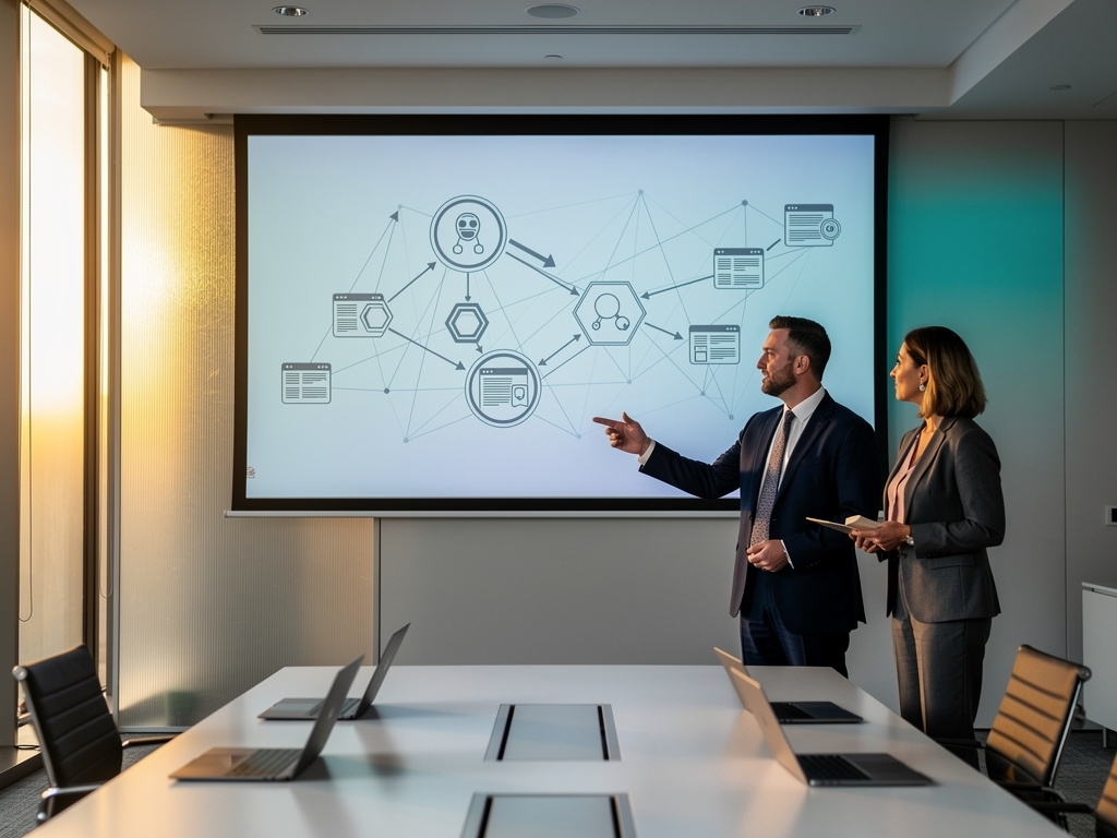Concepto visual del rastreo e indexación de páginas web por bots