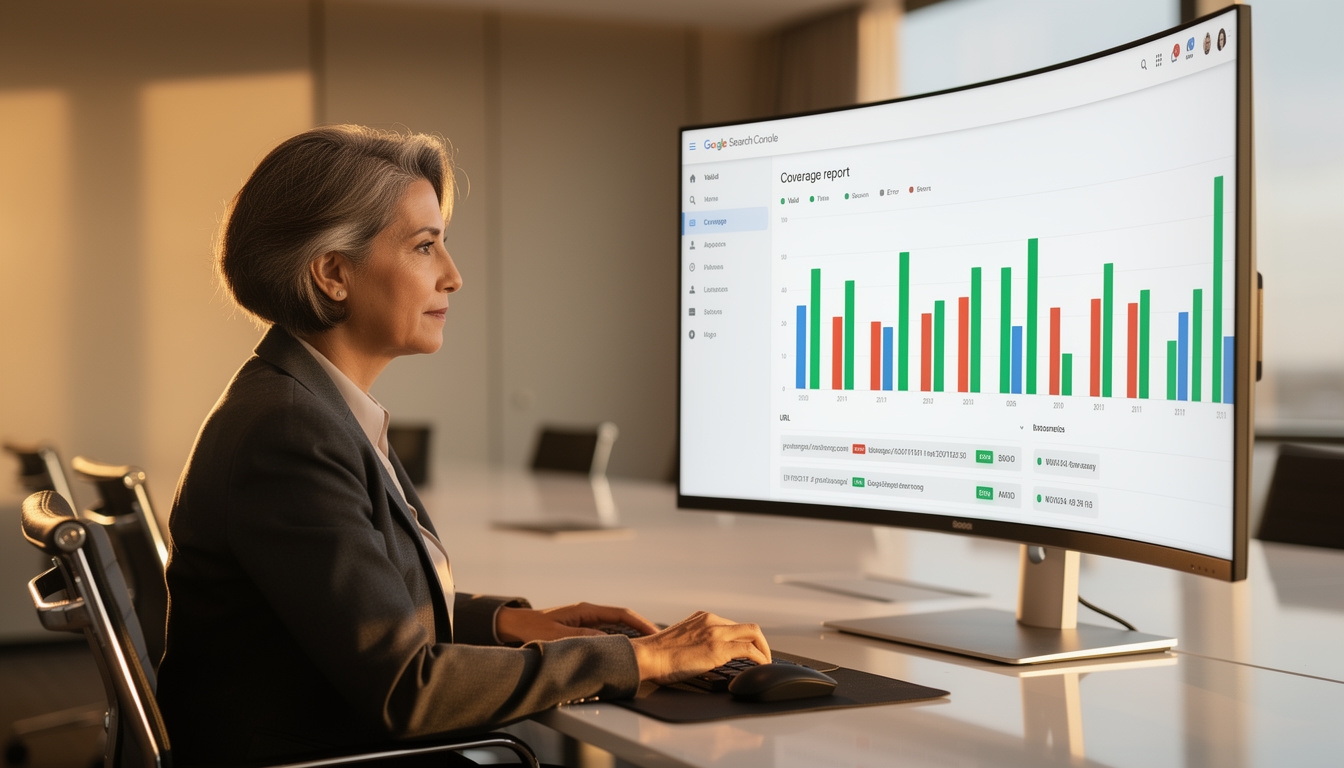 Pantalla de Google Search Console mostrando cobertura de indexación
